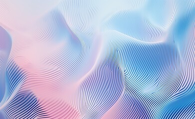 Aufkleber - abstract 3d pastel blue pink stripes shapes with flowing gradients soft modern design background