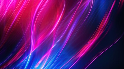 Poster - bright streaks of pink blue light flowing dark backdrop conveying motion energy background