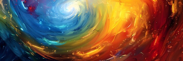 Aufkleber - Vibrant Cosmic Explosion of Color and Energy in a Swirling Vortex of Imagination and Digital Art