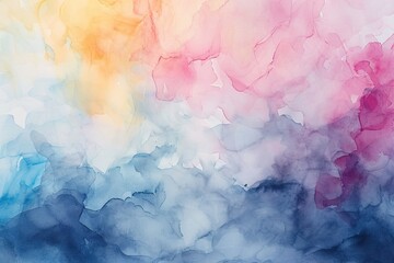 Poster - a painting with a blue and pink background, a modern and abstract watercolor background
