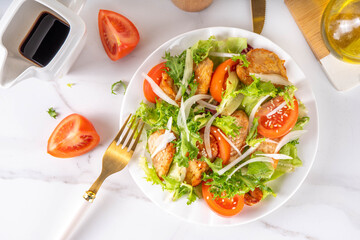 Wall Mural - Vegetable salad with grilled chicken