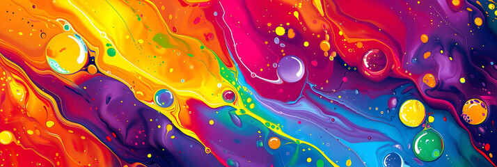 Aufkleber - Vibrant Cosmic Fluid Swirls of Multicolored Light and Energy Captivating Abstract Digital Artwork