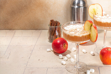 Wall Mural - Apple cider marshmallow cocktail