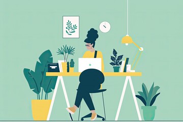 Leinwandbilder - a man and woman are sitting at a desk with a computer, An illustrator finds inspiration in unexpected places