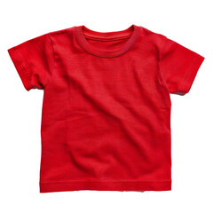Wall Mural - studio photo of red kids t shirt on transparent background with alpha channel generative ai