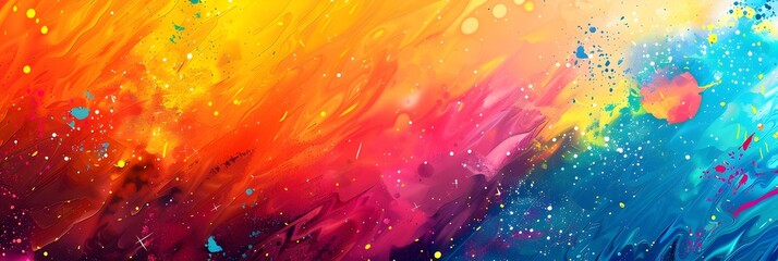 Aufkleber - Vibrant Explosion of Color and Energy in a Captivating Abstract Composition