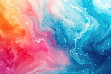 Aufkleber - a colorful fluid painting background with a white frame, a vector background with swirling watercolor paints