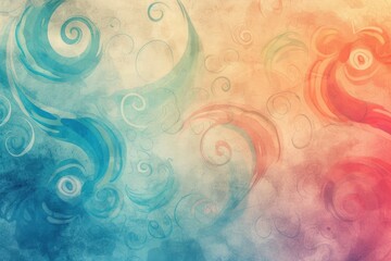 Aufkleber - a colorful fluid painting background with a white frame, a vector background with swirling watercolor paints