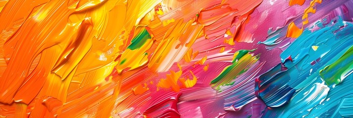 Poster - Vibrant Expressionistic Palette Painting with Captivating Brushstrokes and Fluid Motion