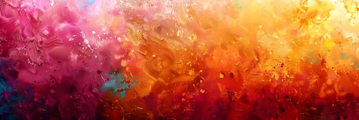 Poster - Vibrant Fiery Abstract Painting with Energetic Color Explosion and Dynamic Brushstrokes