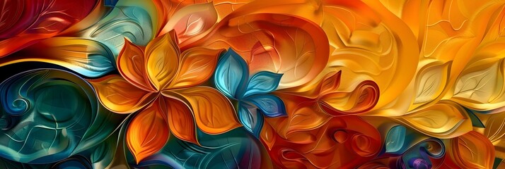 Poster - Vibrant Floral Kaleidoscope A Mesmerizing Fusion of Digital Art Color and Motion