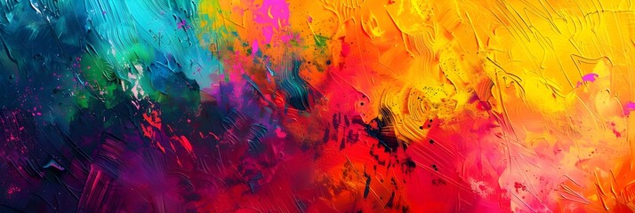 Aufkleber - Vibrant Fluid Abstraction Expressive Colorful Brushstrokes Composition