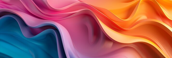 Leinwandbilder - Vibrant Fluid Curves and Flowing Gradients in Abstract Digital Background Design