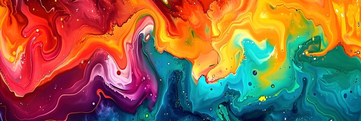 Poster - Vibrant Fluid Dynamics A Captivating Explosion of Color and Movement in Digital Art