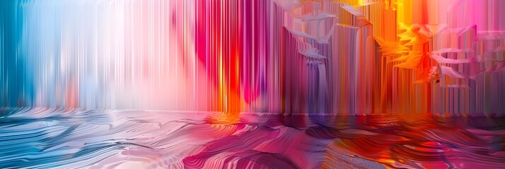 Poster - Vibrant Fluid Dreamscape An Immersive Digital Art Landscape Featuring Captivating Swirls of Color Light and Motion