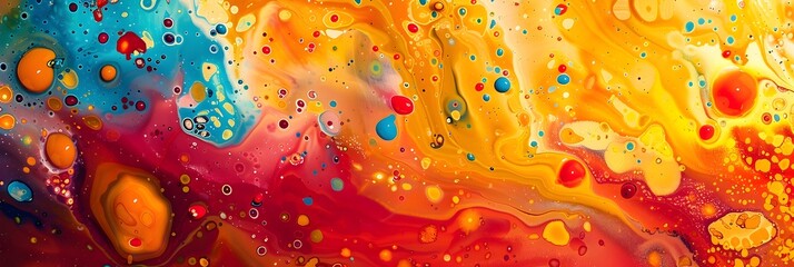 Aufkleber - Vibrant Fluid Explosion of Captivating Chromatic Swirls and Splashes in Striking Abstract Art Composition