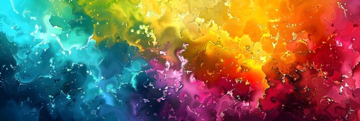 Poster - Vibrant Fluid Explosion of Color and Energy Mesmerizing Abstract Watercolor Painting Evoking Emotions and Imagination