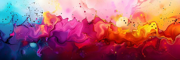 Leinwandbilder - Vibrant Fluid Explosion of Colors and Textures Evoking Cosmic Imagination and Dreamlike Visuals