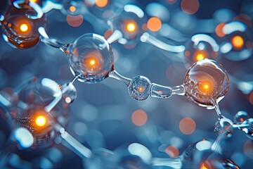 Leinwandbilder - a book cover with a blue background and a molecule, Explore the synthesis of advanced materials
