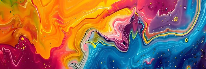 Poster - Vibrant Fluid Swirls of Captivating Color and Imagination