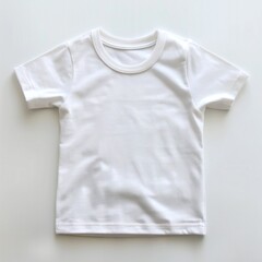 Canvas Print - Studio photo of white kids t shirt isolated on white Generative Ai 