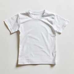 Canvas Print - Studio photo of white kids t shirt isolated on white Generative Ai 