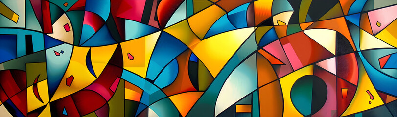 Aufkleber - Vibrant Geometric Shapes in Captivating Kaleidoscopic Composition