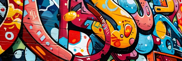 Poster - Vibrant Graffiti Mural Showcasing Innovative Urban Art Expression
