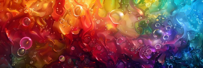 Leinwandbilder - Vibrant Holographic Fluid Gradient Patterns Forming a Captivating Psychedelic Cosmic Landscape of Color and Light