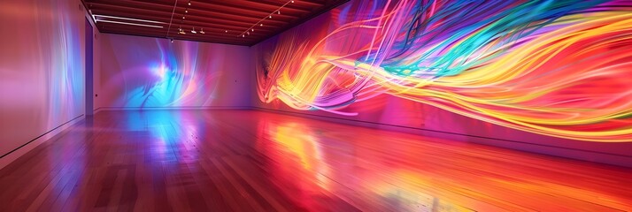 Poster - Vibrant Motion and Luminous Chromatic Waves Dance Through Mesmerizing Digital Realm of Surreal