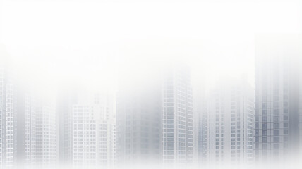 Wall Mural - white background, a row of apartment buildings in a white fog, urban abstract panorama, mortgage population social issues