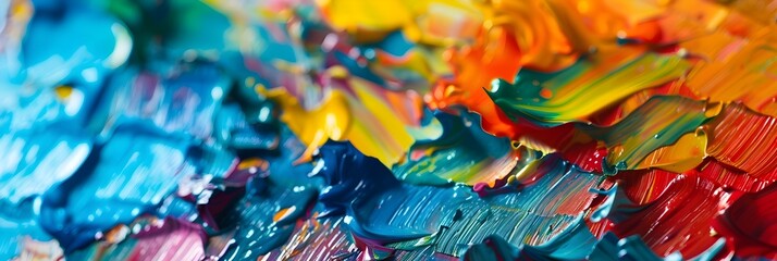 Poster - Vibrant Splashes of Colorful Abstract Expression on Canvas