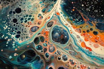 Leinwandbilder - a painting with a purple and yellow swirl, Try acrylic pouring art