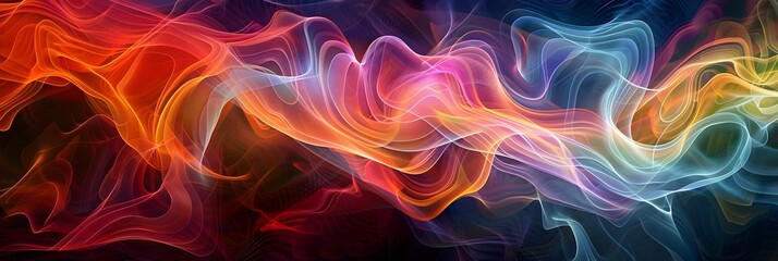 Poster - Vibrant Swirling Colors in Motion Mesmerizing Digital Artwork with Fluid Color Gradients and Explosive Energy