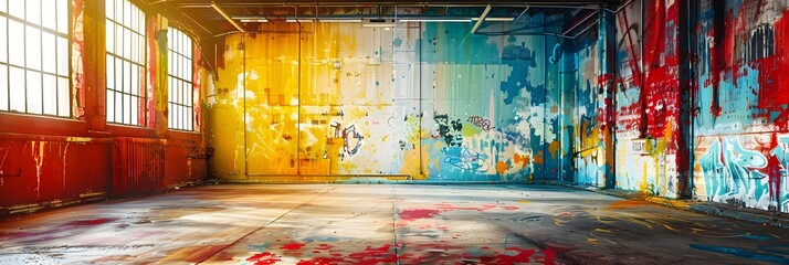 Aufkleber - Vibrant Urban Graffiti Backdrop for Photography and Creative Media Production