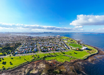 Wall Mural - Aerial view over Williamstown in Australia