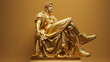 © chand - golden greek statue in royal clothes and golden shoes