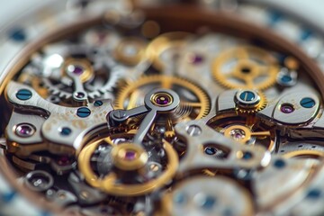 Aufkleber - Close-up of intricate watch mechanism
