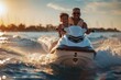© Lubos Chlubny - Man and child enjoying jet ski ride. Summer fun on vacation