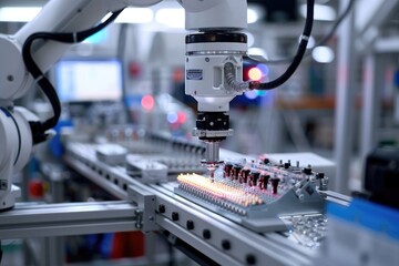 Poster - Industrial robot arm in a factory