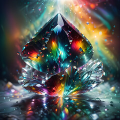 Wall Mural - abstract background with glowing gem