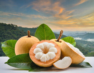 Poster - santol fruits white background