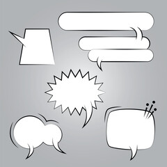 Poster - Bubble text box for comic, difference shapes of flat empty bubble abstract icons. elements for posters, cards, banners, flyers