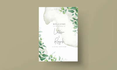Sticker - elegant greenery leaves watercolor wedding invitation