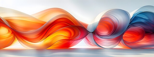 Poster - Whimsical 3D Rendered Abstract Design with Playful Swirls and Arches of Vibrant Color
