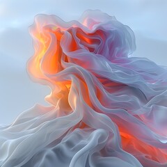 Poster - Serene Abstract 3D Rendered Artwork with Soothing Sinuous Lines and Calming Meditative Display