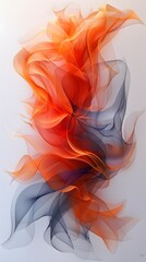 Poster - Elegant Abstract Composition with Harmonious Sinuous Lines and Muted Earthy Hues on Crisp White