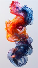 Poster - Energetic Abstract Composition of Saturated Pigment Intertwining in Dynamic Captivating Display