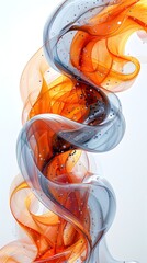 Poster - Energetic Abstract Composition with Bold Sweeping Curves of Saturated Pigments in