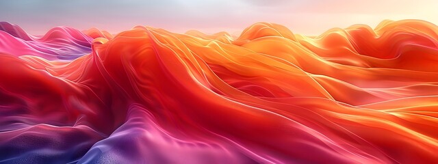 Poster - Vibrant Abstract Pattern with Undulating Bands of Bright Vivid Hues in Captivating Design